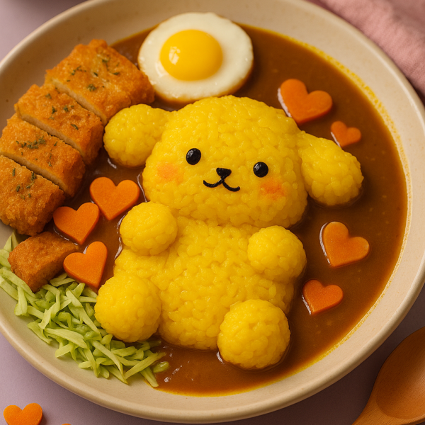 Kawaii Curry mit Reis-Bär und Tofu-Katsu